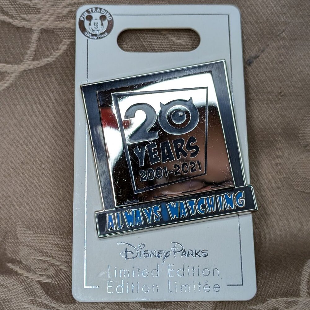 Disney Monster's Inc. 20 Year Anniversary Always Watching Pin, NWT! - Picture 2 of 5